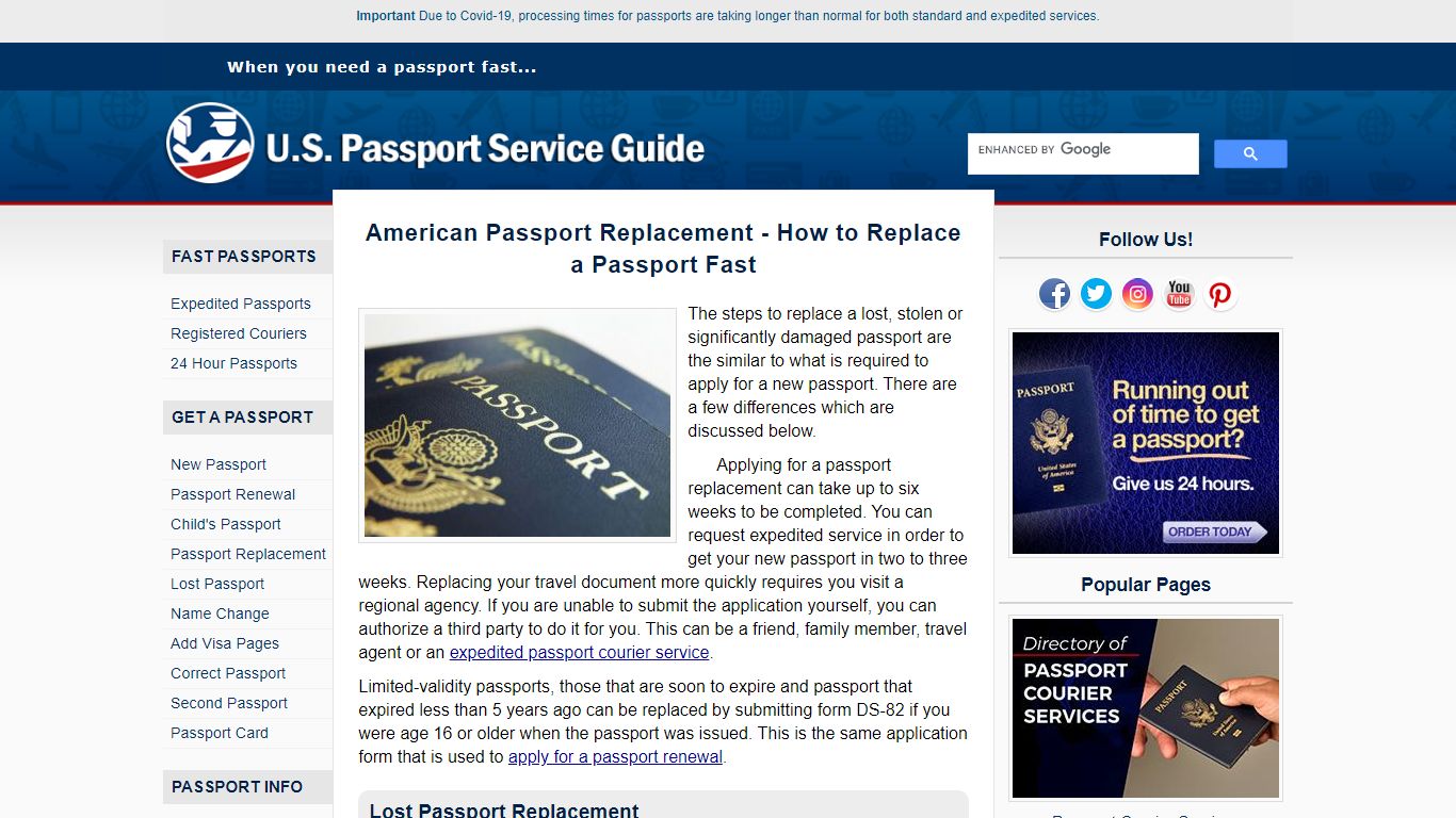 Passport Replacement - How to Replace a Passport Fast